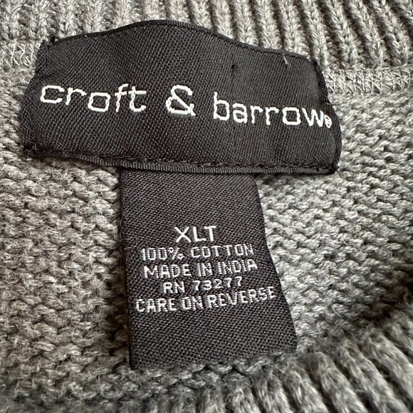 CROFT & BARROW GRAY KNIT PULLOVER SWEATER SIZE XLT #S5 - Picture 2 of 2